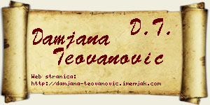 Damjana Teovanović vizit kartica